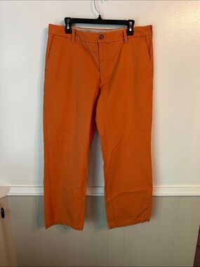 IZOD Saltwater Men’s Straight Fit Orange Chino Pants - Size 36x30 100% Cotton.